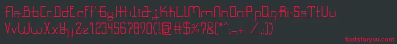 フォントRokyodil – 黒い背景に赤い文字