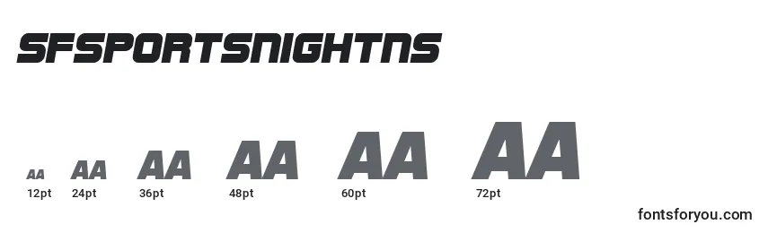 SfSportsNightNs Font Sizes
