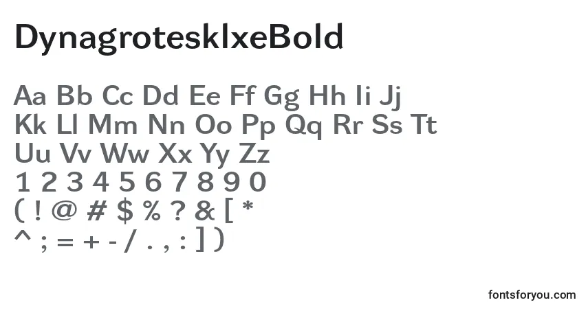 Czcionka DynagrotesklxeBold – alfabet, cyfry, specjalne znaki