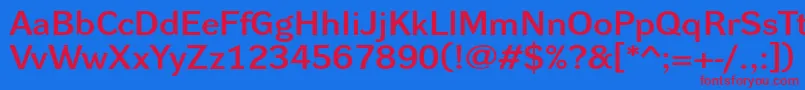 DynagrotesklxeBold Font – Red Fonts on Blue Background