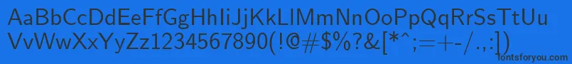 EmilRegular Font – Black Fonts on Blue Background