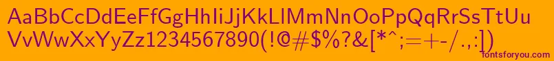 EmilRegular Font – Purple Fonts on Orange Background
