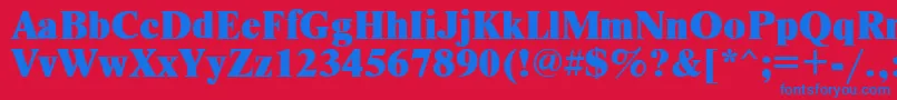 Timesetx Font – Blue Fonts on Red Background