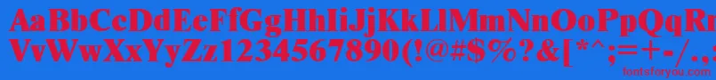 Timesetx Font – Red Fonts on Blue Background