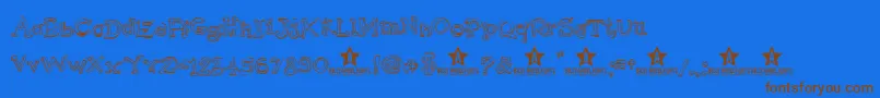 Pijamas Font – Brown Fonts on Blue Background