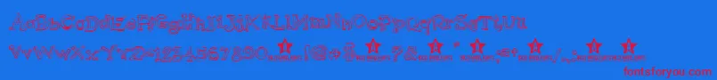 Pijamas Font – Red Fonts on Blue Background