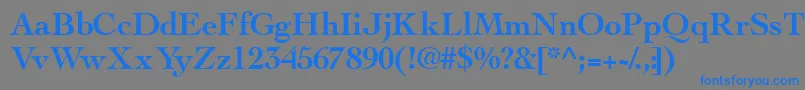 フォントThesissskBold – 灰色の背景に青い文字