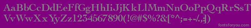 フォントThesissskBold – 紫の背景に灰色の文字