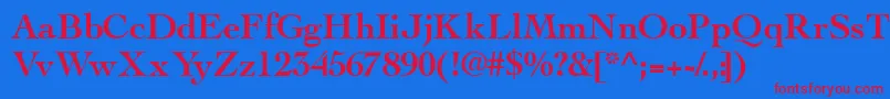 ThesissskBold Font – Red Fonts on Blue Background