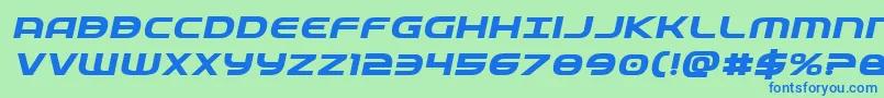 Fedserviceexpboldital Font – Blue Fonts on Green Background