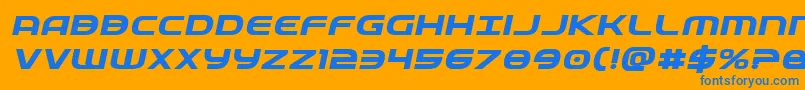 Fedserviceexpboldital Font – Blue Fonts on Orange Background