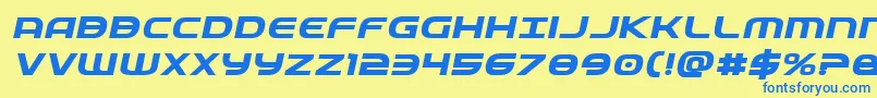 Fedserviceexpboldital Font – Blue Fonts on Yellow Background
