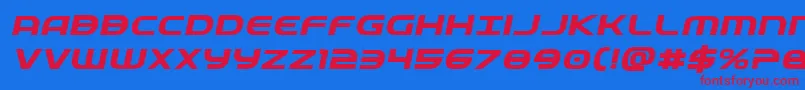 Fedserviceexpboldital Font – Red Fonts on Blue Background