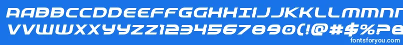 Fedserviceexpboldital Font – White Fonts on Blue Background