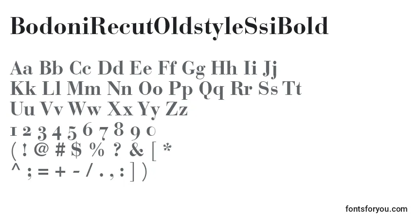Шрифт BodoniRecutOldstyleSsiBold – алфавит, цифры, специальные символы