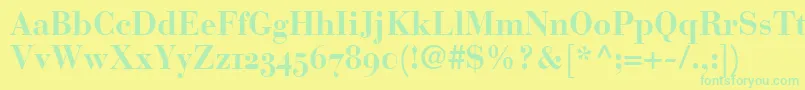 Подробнее о шрифте BodoniRecutOldstyleSsiBold Шрифт BodoniRecutOldstyleSsiBold – зелёные шрифты на жёлтом фоне