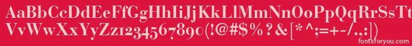 フォントBodoniRecutOldstyleSsiBold – 赤い背景にピンクのフォント