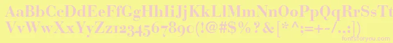 BodoniRecutOldstyleSsiBold Font – Pink Fonts on Yellow Background