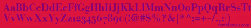 BodoniRecutOldstyleSsiBold Font – Purple Fonts on Red Background