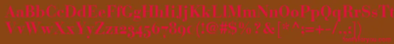 BodoniRecutOldstyleSsiBold Font – Red Fonts on Brown Background