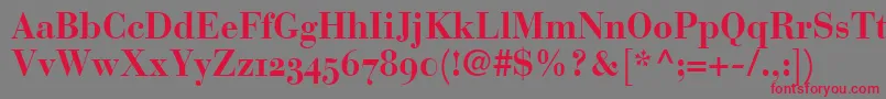 BodoniRecutOldstyleSsiBold Font – Red Fonts on Gray Background