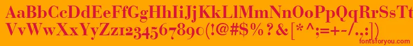 BodoniRecutOldstyleSsiBold Font – Red Fonts on Orange Background