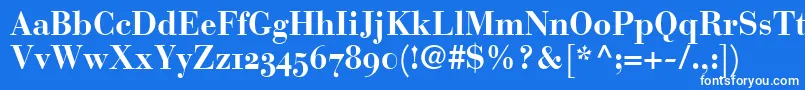 BodoniRecutOldstyleSsiBold Font – White Fonts on Blue Background