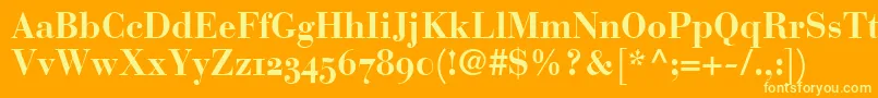 BodoniRecutOldstyleSsiBold Font – Yellow Fonts on Orange Background