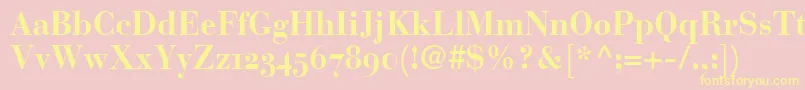 BodoniRecutOldstyleSsiBold Font – Yellow Fonts on Pink Background