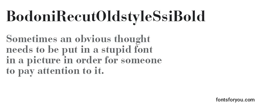 Review of the BodoniRecutOldstyleSsiBold Font