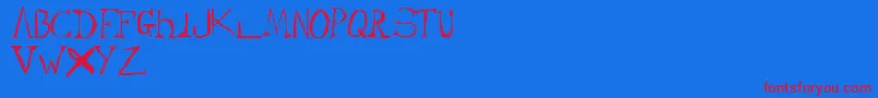 Cypher Font – Red Fonts on Blue Background