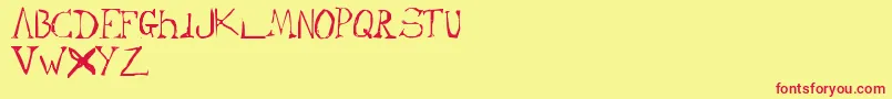 Cypher-Schriftart – Rote Schriften auf gelbem Hintergrund