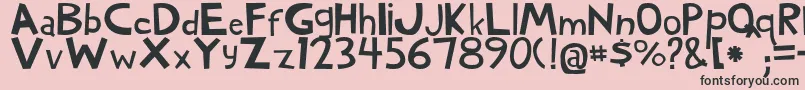 WoodyNormal-fontti – mustat fontit vaaleanpunaisella taustalla