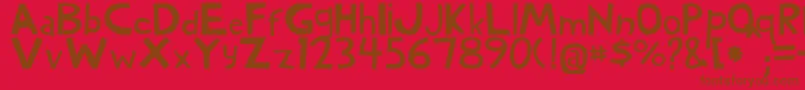 WoodyNormal Font – Brown Fonts on Red Background