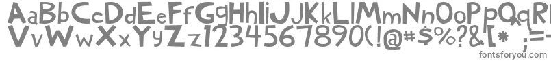 WoodyNormal-fontti – harmaat kirjasimet valkoisella taustalla