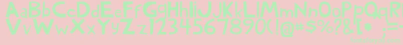 fuente WoodyNormal – Fuentes Verdes Sobre Fondo Rosa