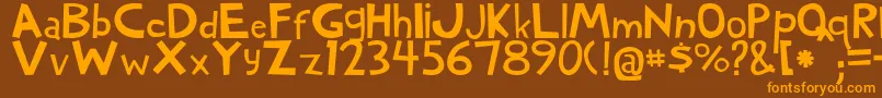 fuente WoodyNormal – Fuentes Naranjas Sobre Fondo Marrón