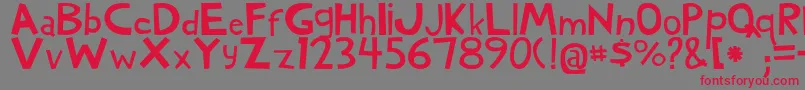 WoodyNormal Font – Red Fonts on Gray Background
