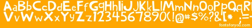 WoodyNormal Font – White Fonts on Orange Background