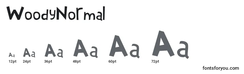 WoodyNormal Font Sizes