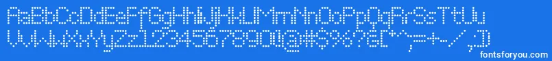 Perfo Font – White Fonts on Blue Background