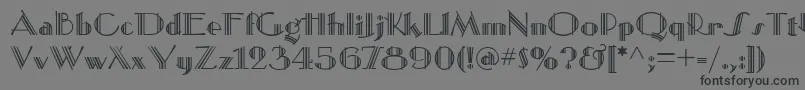 MustangDeco-fontti – mustat fontit harmaalla taustalla