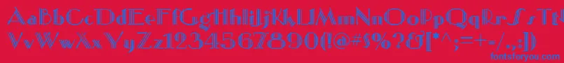 フォントMustangDeco – 赤い背景に青い文字