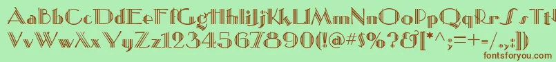 MustangDeco-Schriftart – Braune Schriften auf grünem Hintergrund