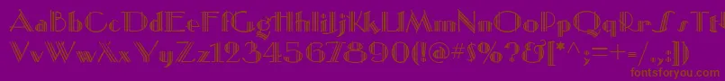 フォントMustangDeco – 紫色の背景に茶色のフォント