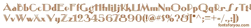 MustangDeco-fontti – ruskeat fontit valkoisella taustalla