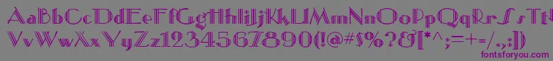 MustangDeco-fontti – violetit fontit harmaalla taustalla