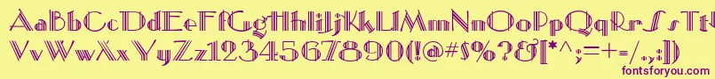 MustangDeco Font – Purple Fonts on Yellow Background