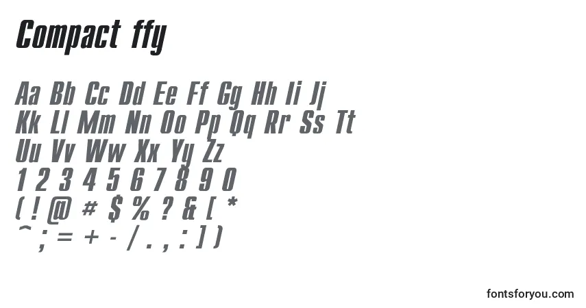 Compact ffy Font – alphabet, numbers, special characters