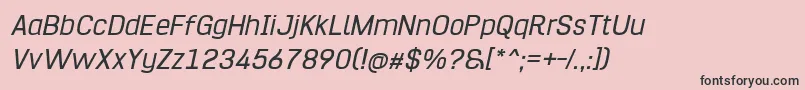 HurufoNumeroItalic Font – Black Fonts on Pink Background